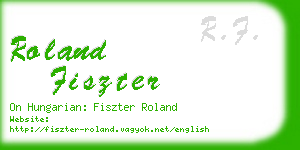 roland fiszter business card